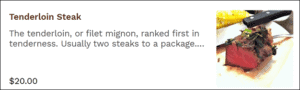 Photo of tenderloin steak